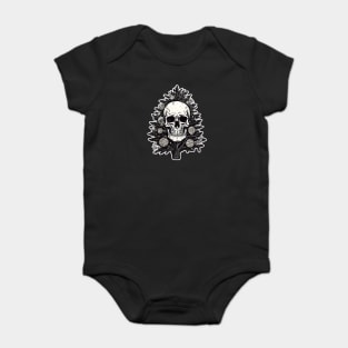 Black Christmas tree skull Baby Bodysuit